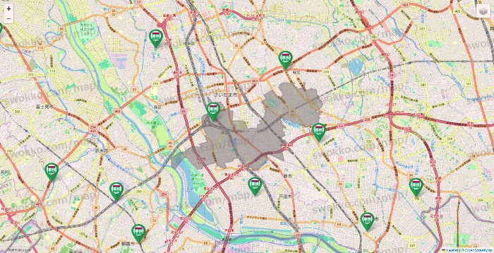 埼玉県の業務スーパーの店舗地図