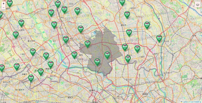 埼玉県の業務スーパーの店舗地図