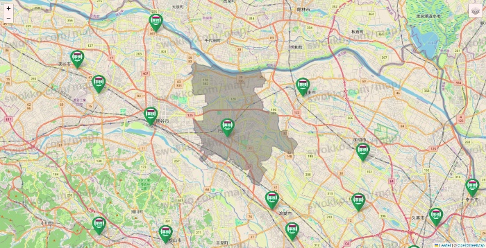 埼玉県の業務スーパーの店舗地図