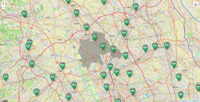 埼玉県の業務スーパーの店舗地図