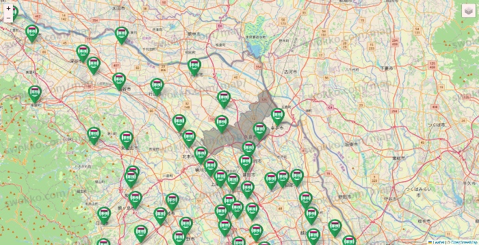 埼玉県の業務スーパーの店舗地図