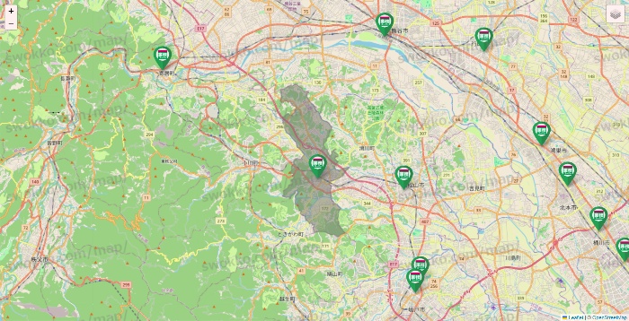 埼玉県の業務スーパーの店舗地図