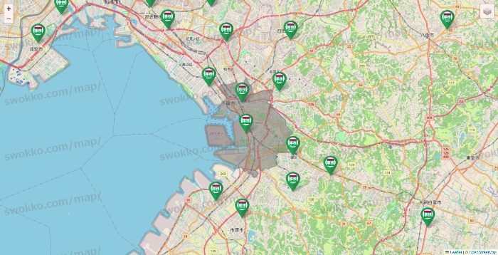 千葉県の業務スーパーの店舗地図