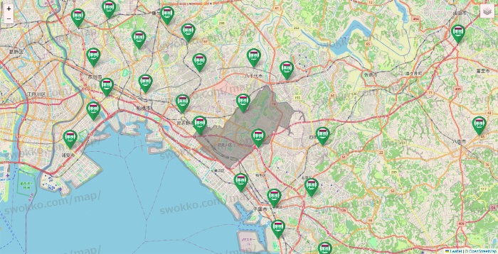 千葉県の業務スーパーの店舗地図