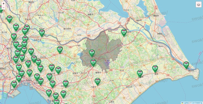 千葉県の業務スーパーの店舗地図