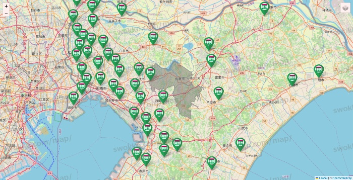 千葉県の業務スーパーの店舗地図