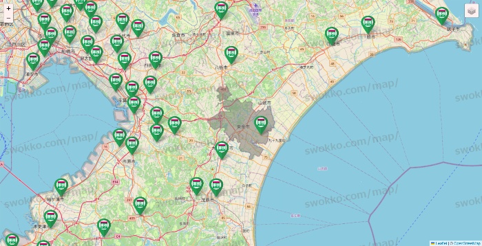 千葉県の業務スーパーの店舗地図