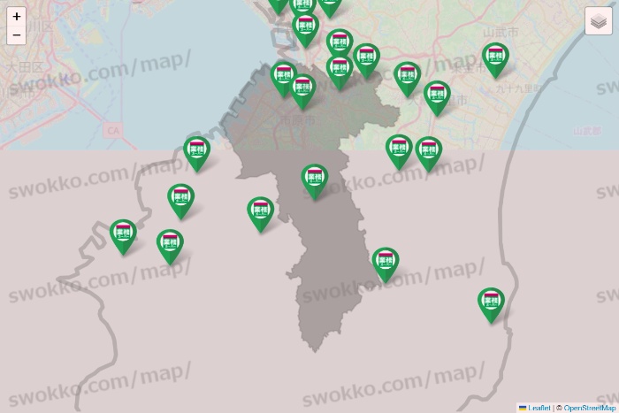 千葉県の業務スーパーの店舗地図