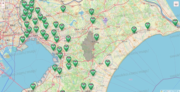 千葉県の業務スーパーの店舗地図