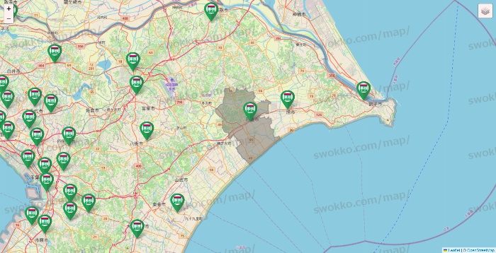 千葉県の業務スーパーの店舗地図