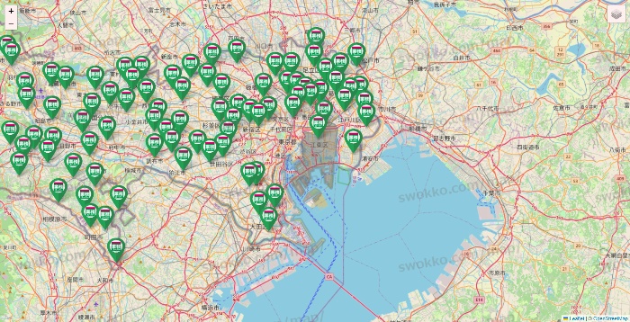 東京都の業務スーパーの店舗地図