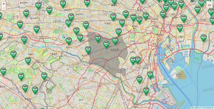 東京都の業務スーパーの店舗地図