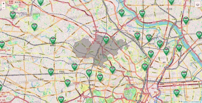 東京都の業務スーパーの店舗地図