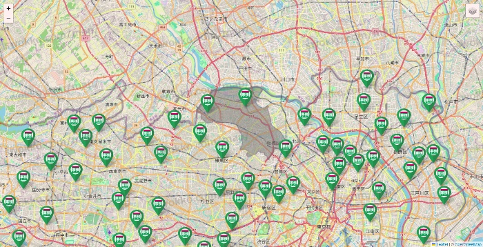 東京都の業務スーパーの店舗地図