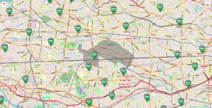 東京都の業務スーパーの店舗地図