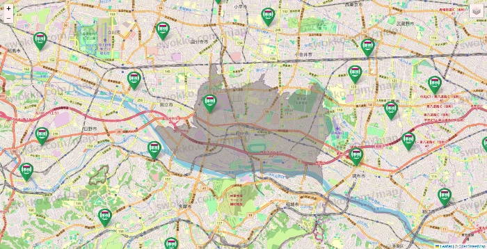 東京都の業務スーパーの店舗地図