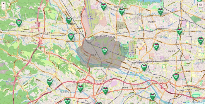 東京都の業務スーパーの店舗地図