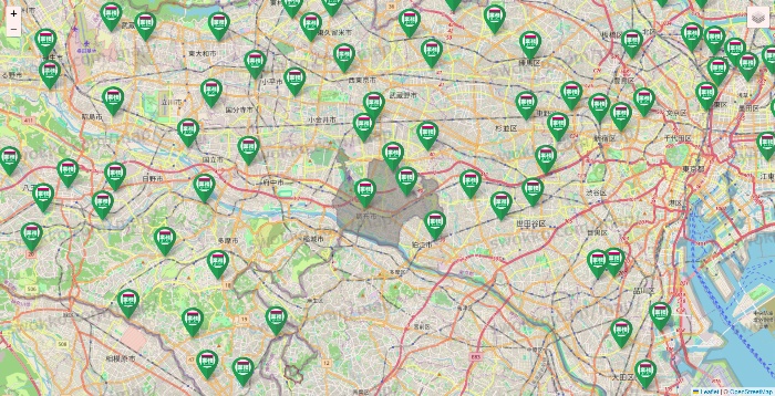 東京都の業務スーパーの店舗地図