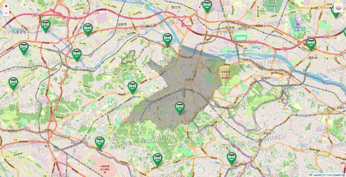 東京都の業務スーパーの店舗地図