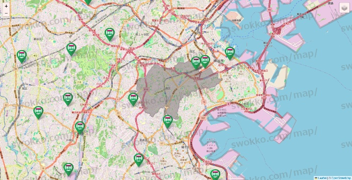 神奈川県の業務スーパーの店舗地図