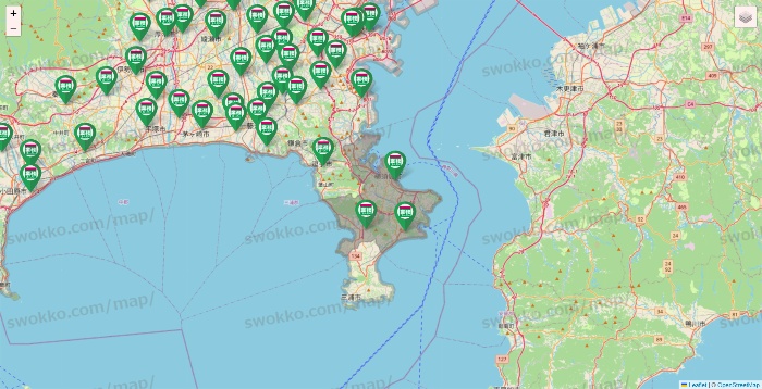 神奈川県の業務スーパーの店舗地図