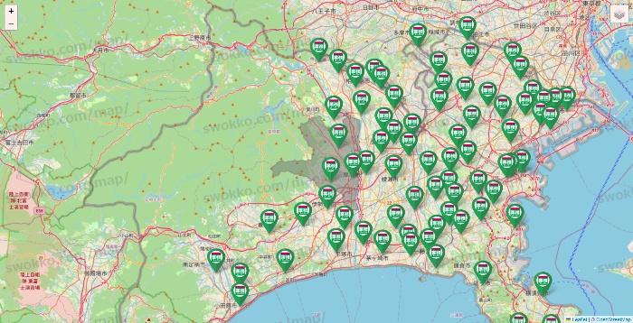 神奈川県の業務スーパーの店舗地図