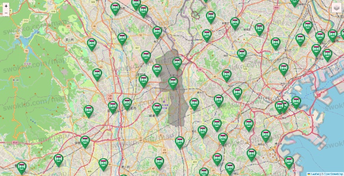 神奈川県の業務スーパーの店舗地図