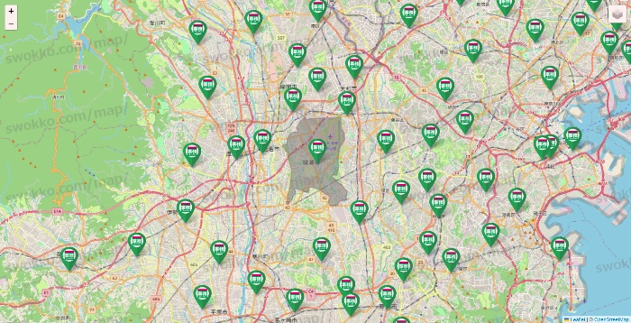 神奈川県の業務スーパーの店舗地図
