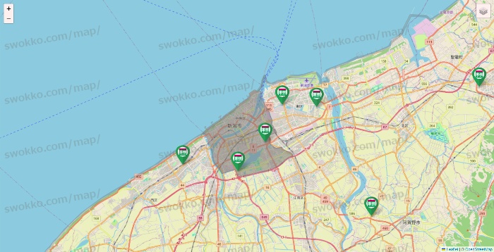 新潟県の業務スーパーの店舗地図