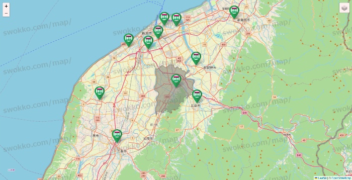 新潟県の業務スーパーの店舗地図