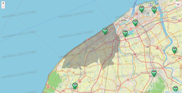 新潟県の業務スーパーの店舗地図