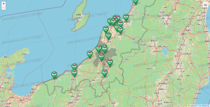 新潟県の業務スーパーの店舗地図