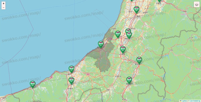 新潟県の業務スーパーの店舗地図