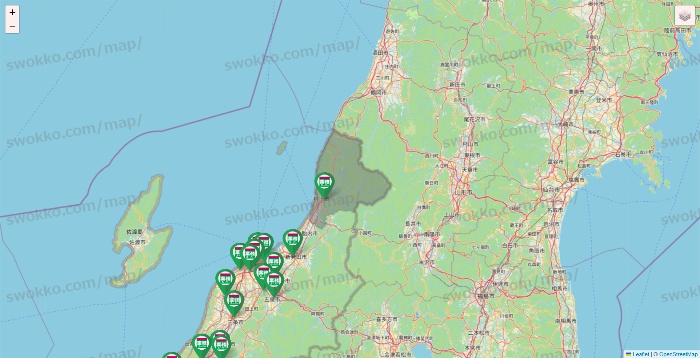 新潟県の業務スーパーの店舗地図