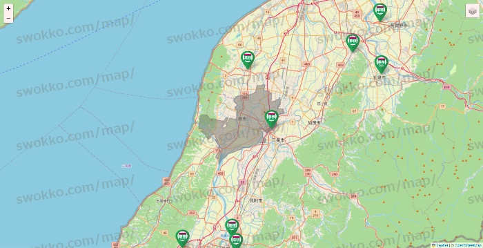 新潟県の業務スーパーの店舗地図