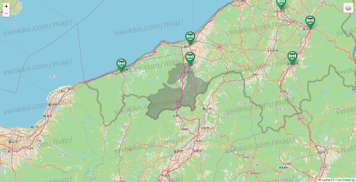 新潟県の業務スーパーの店舗地図