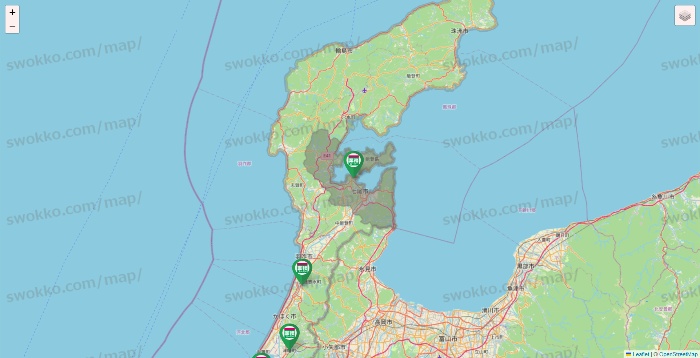 石川県の業務スーパーの店舗地図