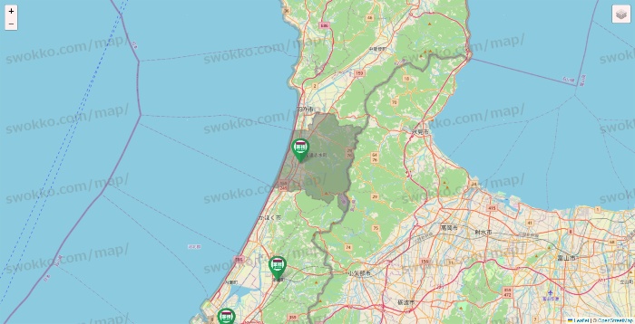 石川県の業務スーパーの店舗地図