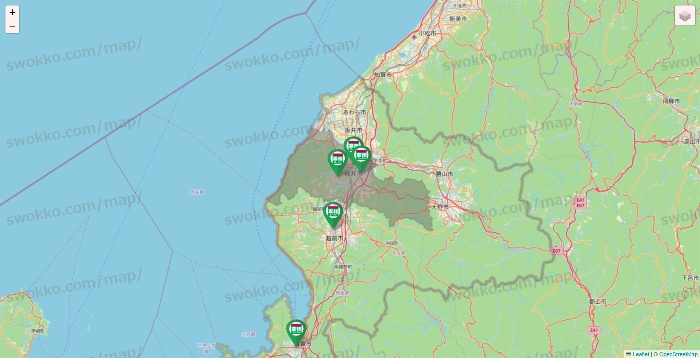 福井県の業務スーパーの店舗地図