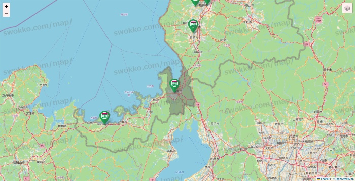 福井県の業務スーパーの店舗地図