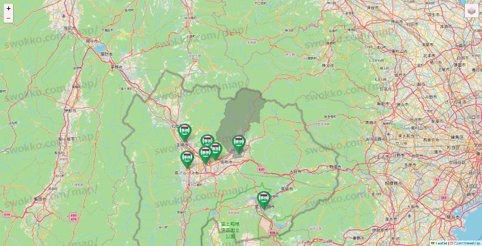 山梨県の業務スーパーの店舗地図