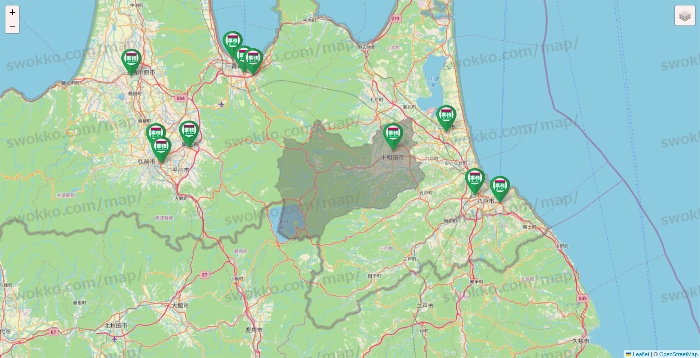 青森県の業務スーパーの店舗地図
