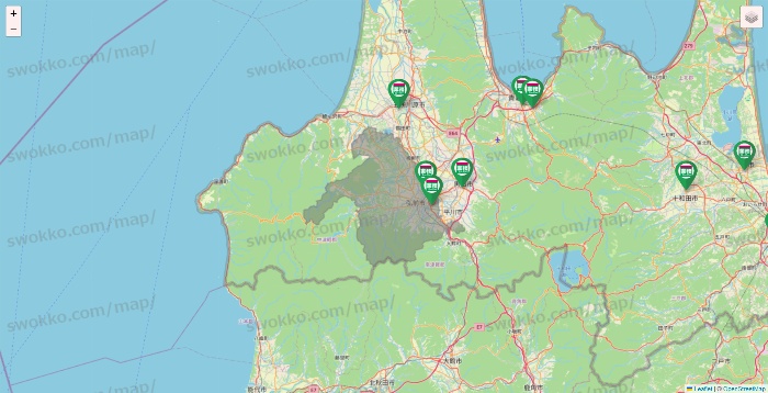 青森県の業務スーパーの店舗地図