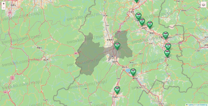 長野県の業務スーパーの店舗地図