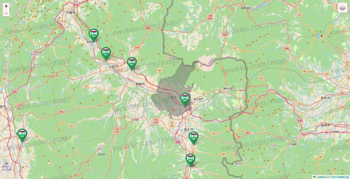 長野県の業務スーパーの店舗地図