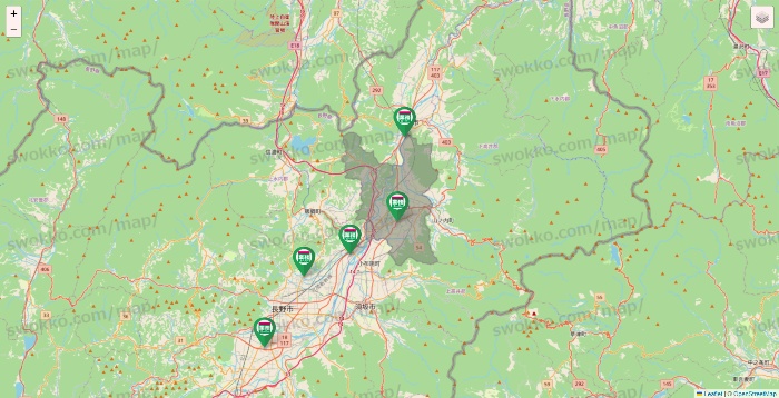長野県の業務スーパーの店舗地図