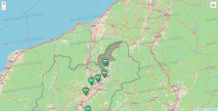 長野県の業務スーパーの店舗地図