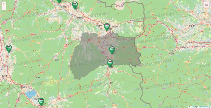 長野県の業務スーパーの店舗地図