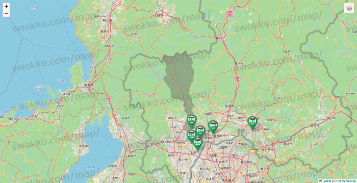 岐阜県の業務スーパーの店舗地図