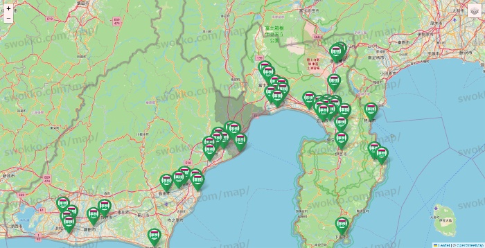 静岡県の業務スーパーの店舗地図